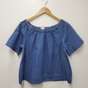 J.Crew Crewcuts Chambray Off-the shoulder Top